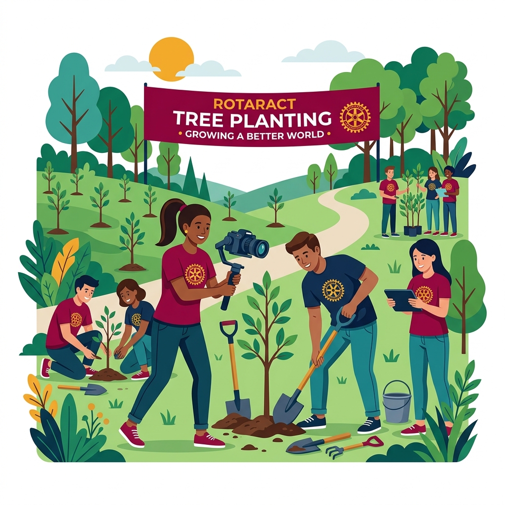 Volunteers recording tree planting
